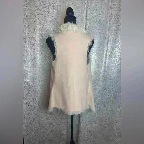 Faux fur and suede reversible long vest - Picture 2 of 2